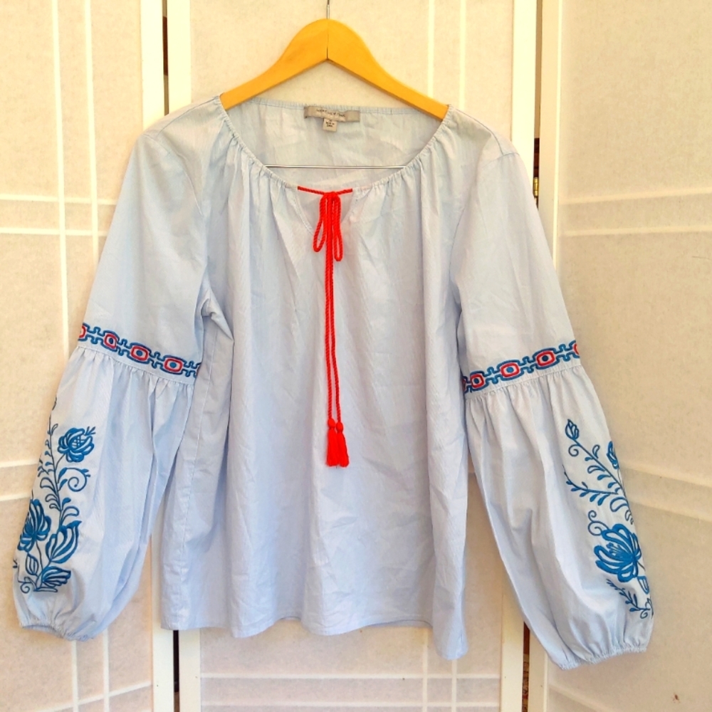Marc New York boho embroidered blouse
